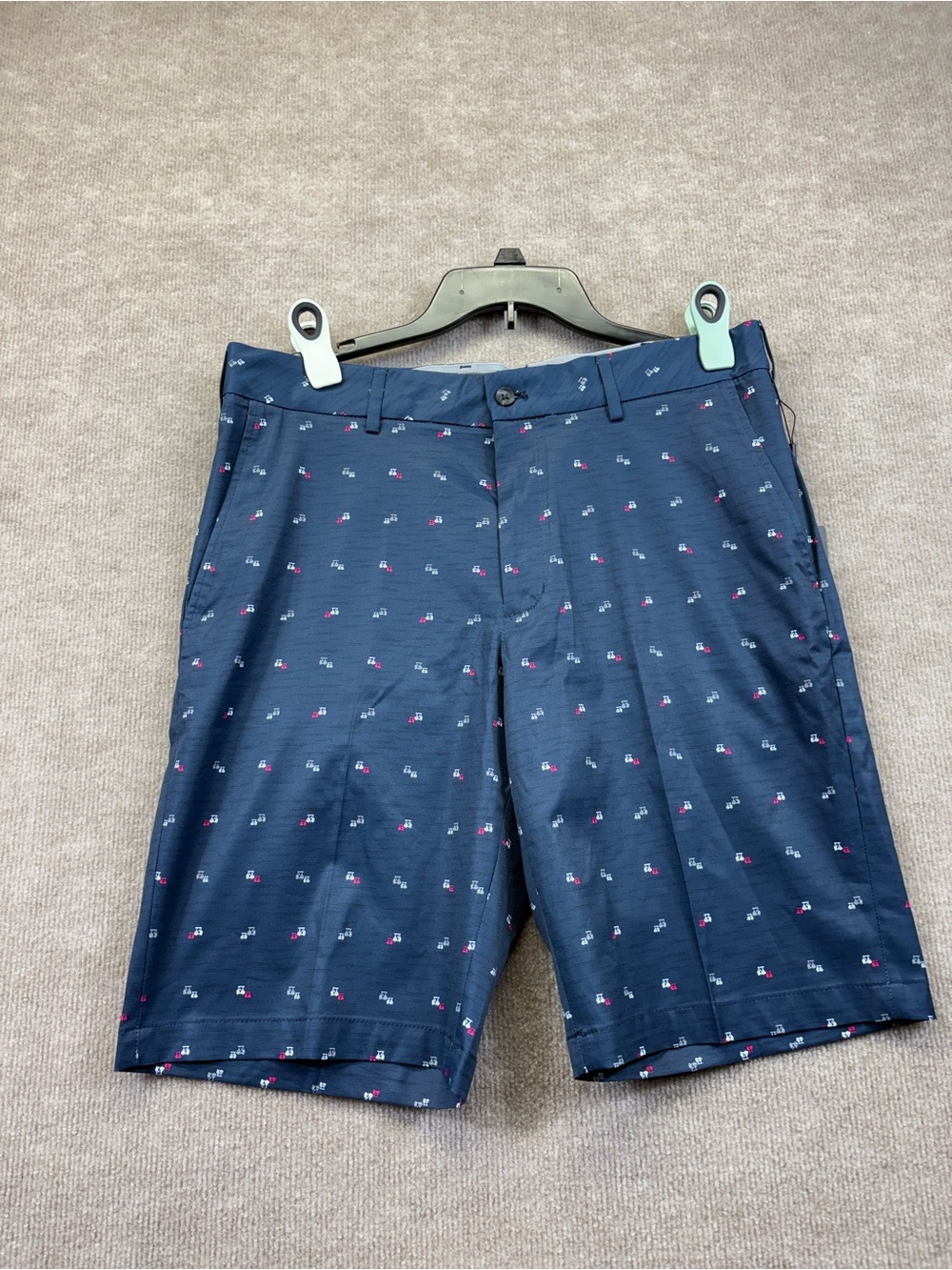 NWT Walter Hagen Golf Shorts Mens 34 Navy Moisture Wicking 10” Inseam